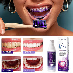 V34 Teeth Colour Corrector Toothpaste Whitening Enamel Care Repair Creme Dental Oral Cleaning Fresh Breath Beauty Health