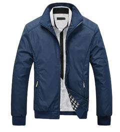 Plus Size Men's Windproof Jacket with Zipper Pocket