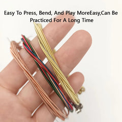 Guitar Strings Acoustic Guitar Brass Strings Folk Guitar Steel Strings Set Phosphor Bronze Musical Instrument Accessories 6Pcs/S