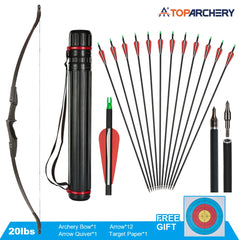 Toparchery 20-40lbs Archery 57" Takedown Recurve Bow For Hunting Recurve Bow and Arrow Set Left Right Hand Black Hunting Bow