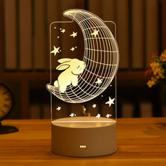 Romantic Love 3D Acrylic Led Night Lamp for Home Decor Children Night Light Birthday Christmas Gift Valentine's Day Bedside Lamp