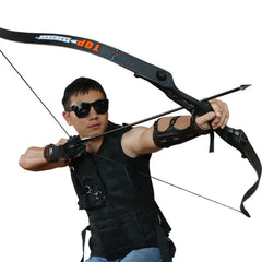 Toparchery 56" 30-50lbs Archery Takedown Recurve Bow 12pcs 31.5" 7.8mm Mixed Carbon Arrow Metal Riser Hunting Shooting Bow Black