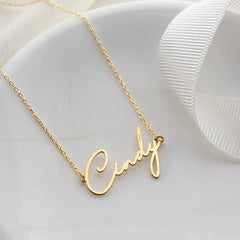 Custom Name Necklace Personalized Handwritten Signature Necklaces  For Women Stainless steel Jewelry Choker Valentine's Day Gift