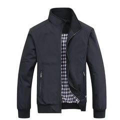 Plus Size Men's Windproof Jacket with Zipper Pocket