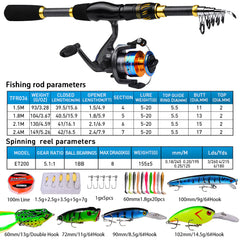 Surf Fishing Rod Set with Reel and Carry Bag (1.5-2.4m)