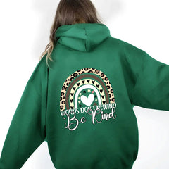 Be Kind Letter Print Hooded Women's Brushed Hoody
