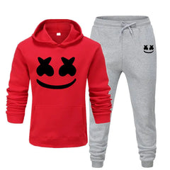 Men's Smiley Face Hoodie and Pants Two-Piece Set
