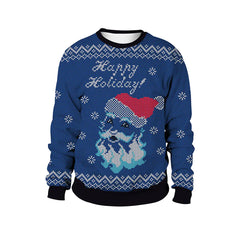 Women's Christmas Animal Print Round Neck Sweater
