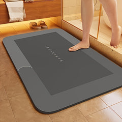 Quick-Dry Diatomite Bath Mat With Clover Design, Non-Slip Absorbent Bathroom Rug 50x80cm