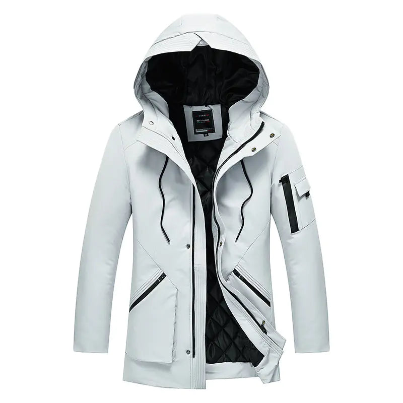 Thick Long Hooded Cotton Jacket for Youth
