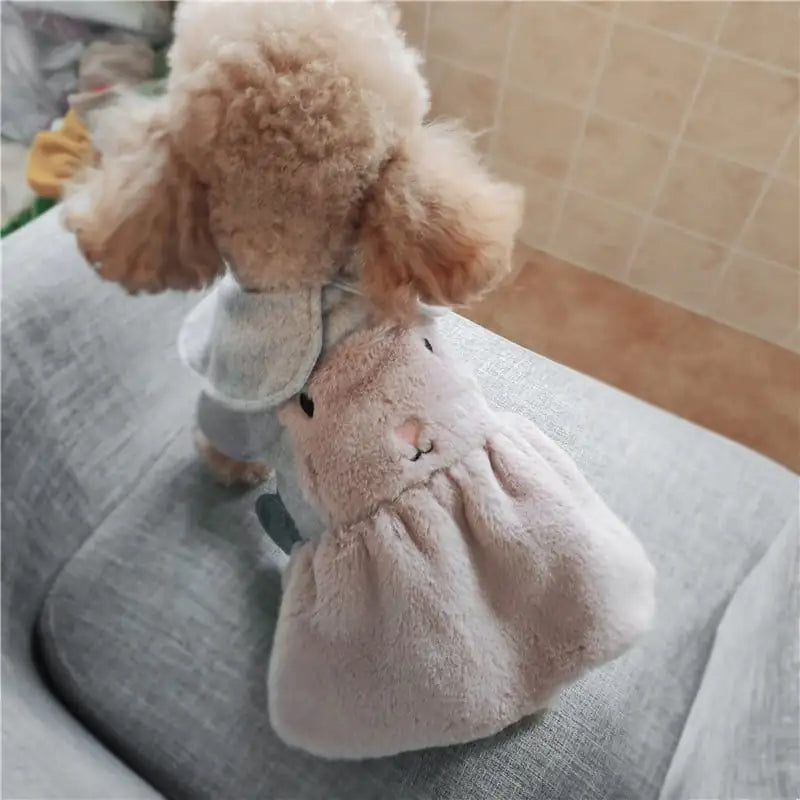 Plush Rabbit Dress for Spring, Autumn, and Winter
