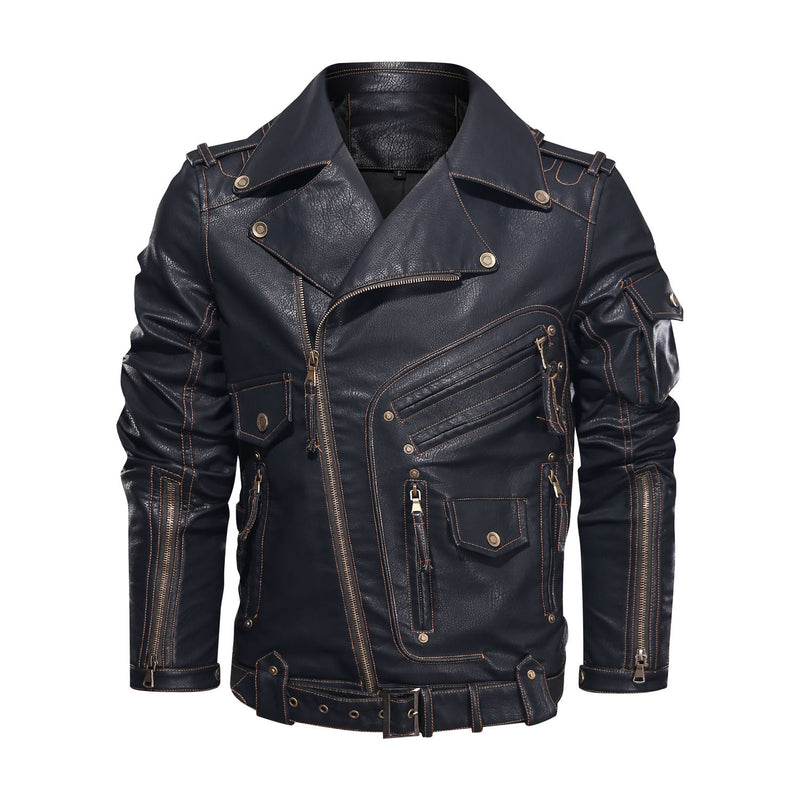 Motorcycle Leather Jacket, Punk Style PU Jacket