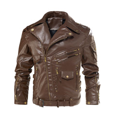 Motorcycle Leather Jacket, Punk Style PU Jacket