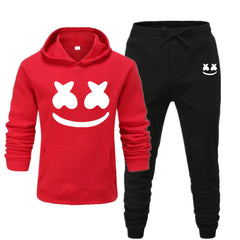 Men's Smiley Face Hoodie and Pants Two-Piece Set