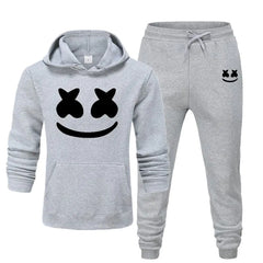 Men's Smiley Face Hoodie and Pants Two-Piece Set