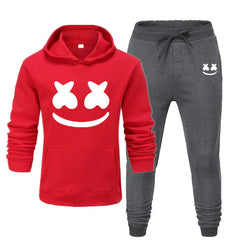 Men's Smiley Face Hoodie and Pants Two-Piece Set