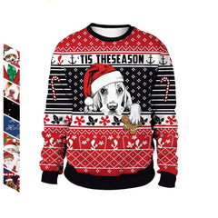 Women's Christmas Animal Print Round Neck Sweater
