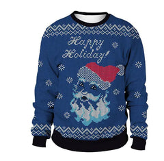 Women's Christmas Animal Print Round Neck Sweater