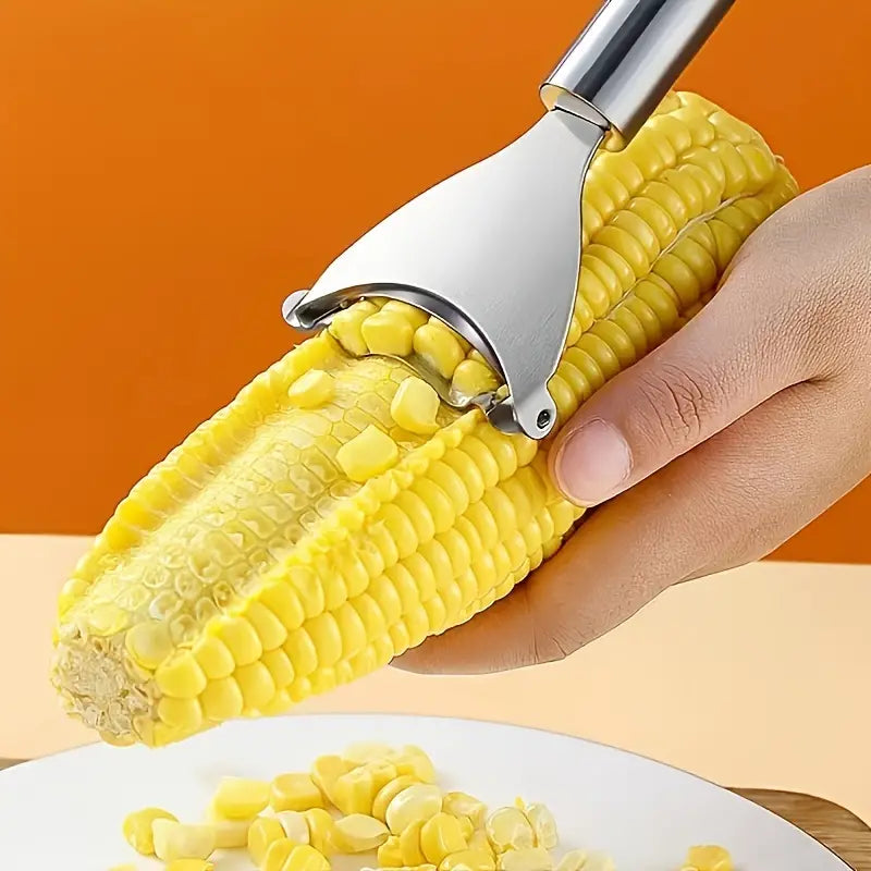 Stainless Steel Corn Planer and Peeler Tool with Handle