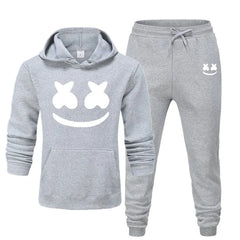 Men's Smiley Face Hoodie and Pants Two-Piece Set