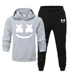 Men's Smiley Face Hoodie and Pants Two-Piece Set