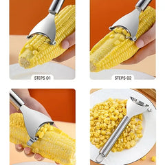Stainless Steel Corn Planer and Peeler Tool with Handle