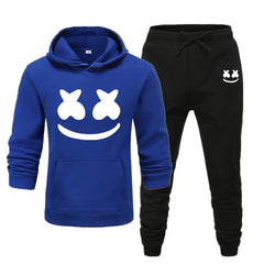 Men's Smiley Face Hoodie and Pants Two-Piece Set