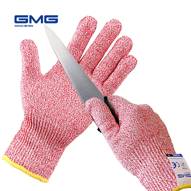 GMG Cut Resistant Gloves Cut level 5 Safety Work Gloves for cutting meating Shucking Fishing Gardening Kitchen Butcher Gloves