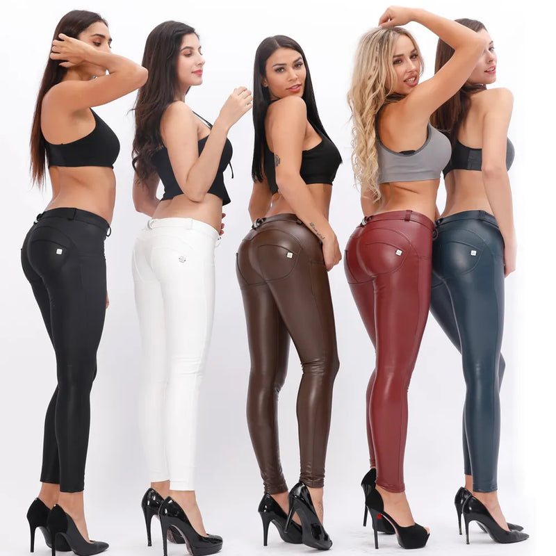 Shascullfites Melody Faux Leather Pants for Women Skinny Leggings Latex Pencil Pu Pants Women's Clothing 2022 Fashion