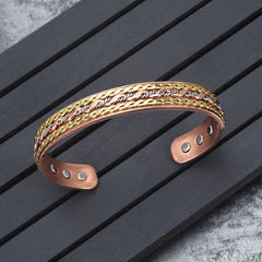 Vinterly Twisted Magnetic Copper Bracelet Health Energy Adjustable Bracelet Copper Open Cuff Copper Bracelets Bangles for Women