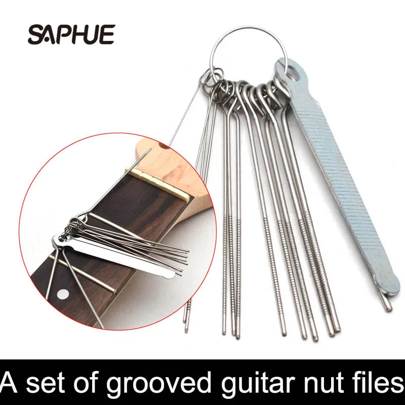 Portable Guitar Repair Tools Slot Nut File DIY Repair Tools Silver Accessory Guitar Stainless Steel Saw Rods