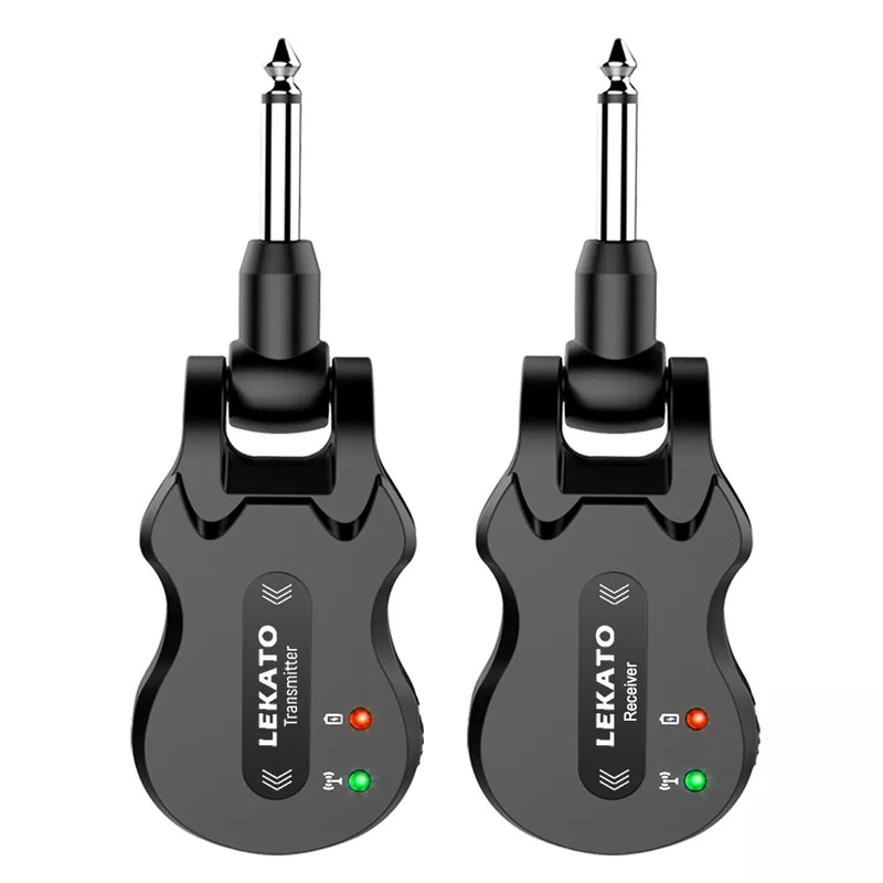 LEKATO WS-50 5.8Ghz Guitar Transmitter Receiver Wireless Guitar System Wireless Audio 4 Channels Transmission Range Micro USB