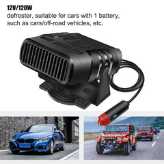 2 IN 1 Portable 12/24V 120W Auto Car Heater Defroster Demister Electric Heater Windshield 360 Degree Rotation ABS Heating Coolin