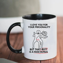 Valentine's Day Present Mug Black White Ceramic Funny Coffee Cup Wife Husband Birthday Gift Mug