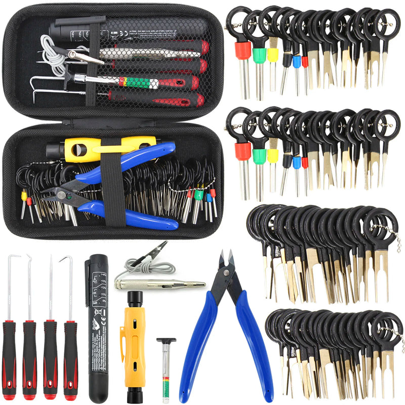 Car Terminal Removal Electrical Wiring Wire Harness Crimp Connector Pin Extractor Kit Repair Hand Tools With 4pcs Pick Hook Set