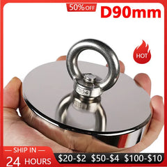 Search Magnetic Pot Powerful Neodymium Magnet 300KG Super Strong Salvage Magnets Sea Fishing Magnet with Ring Searcher D90 Iman