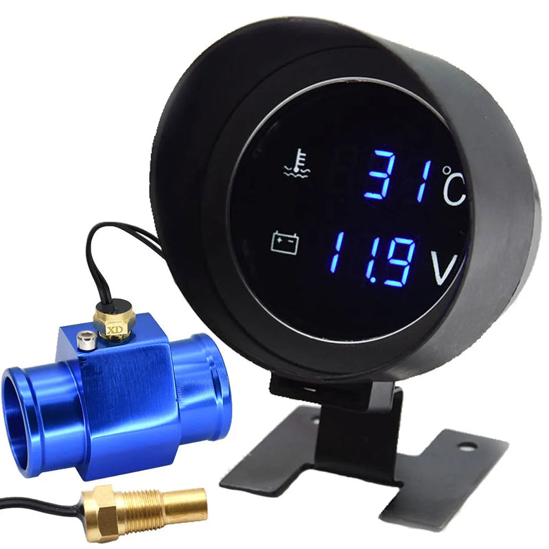 Auto Car Water Temp Gauge/Voltmeter For Cars 28 / 34MM Adapter 10MM Car Temperature Sensor NPT 1/8 Meter -10~110 Celsius 12V 24V