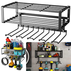 Power Tool Organizer Electric Drill Storage Rack Wall Mount Garage Tool Organizer Heavy Duty Tool Holder Rack 130lb Weight Limit