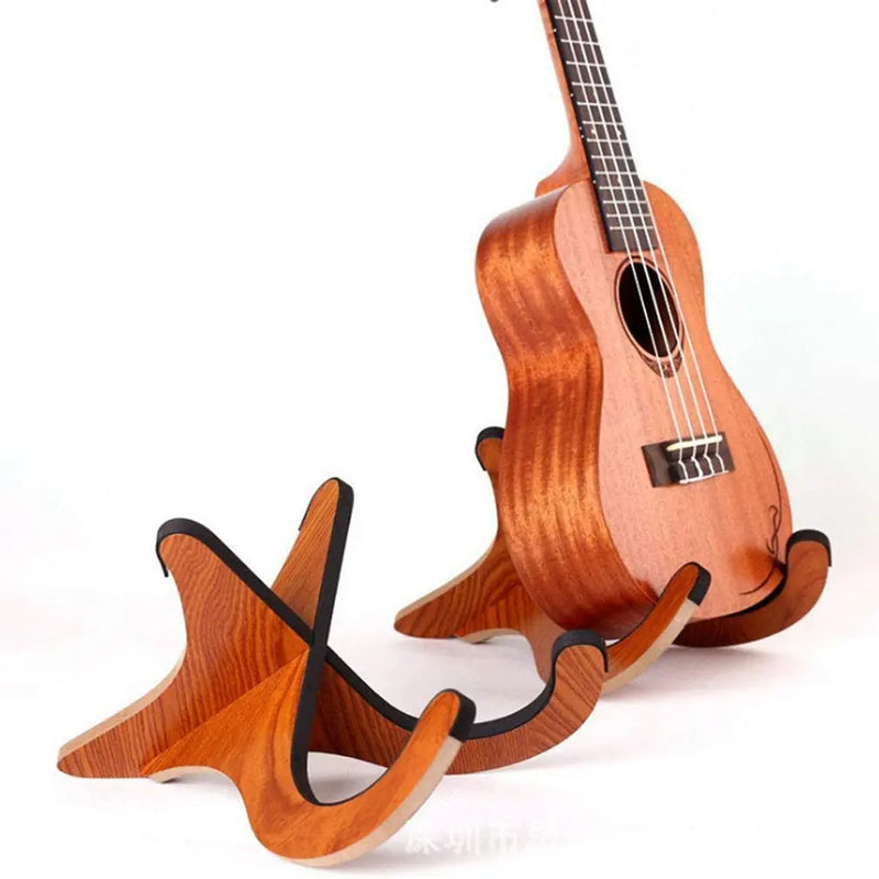 Portable Guitar Ukulele Violin Holder Stand Wooden Collapsible Vertical Guitar Display Stand Rack Instrument Part