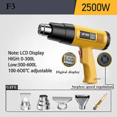 Hot Air Gun LCD Temperatures Adjustable Mini Heat Gun Thermal Blower Shrink Wrapping With Four Nozzles Construction Dryers