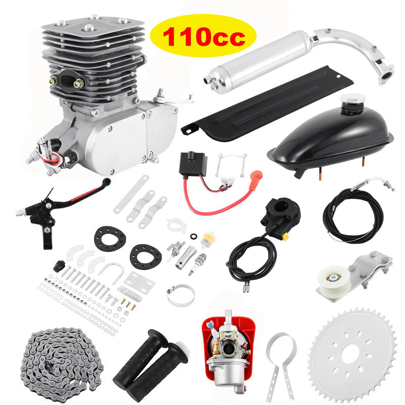 Bike Engine Kit 110cc  80cc 50cc 2-Stroke For DIY Electric Fuel Motorized Bicycle MTB Scooter Gasoline Motor Set Powered Starter