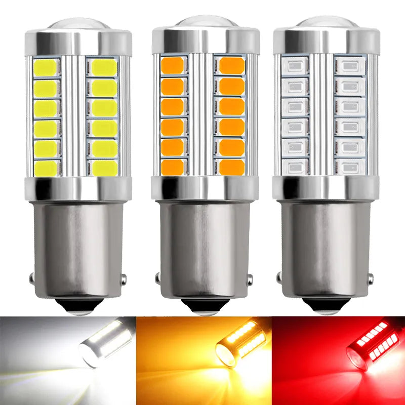 1x P21W Ba15S 1156 Bay15d 1157 Car LED Signal Bulb DRL Super Bright Fog Lamp Auto Tail Brake Reverse Parking Light 12V White Red