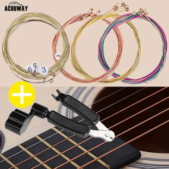 Guitar Strings Acoustic Guitar Brass Strings Folk Guitar Steel Strings Set Phosphor Bronze Musical Instrument Accessories 6Pcs/S