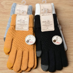 Men Women's Cashmere Knitted Winter Gloves Cashmere Knitted Women Autumn Winter Warm Thick Gloves Screen Skiing Gloves