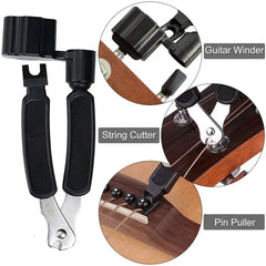 3 in 1 Guitar Peg String Winder + String Pin Puller + String Cutter Guitar Tool Set Multifunction Guitar Accessories