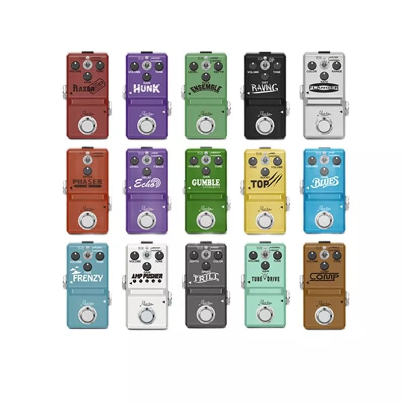 Rowin Electric Guitar Pedal Vintage Compressor Fuzz Booster Overdrive Flanger Tremolo Bluesy Distortion for Electric Guitars