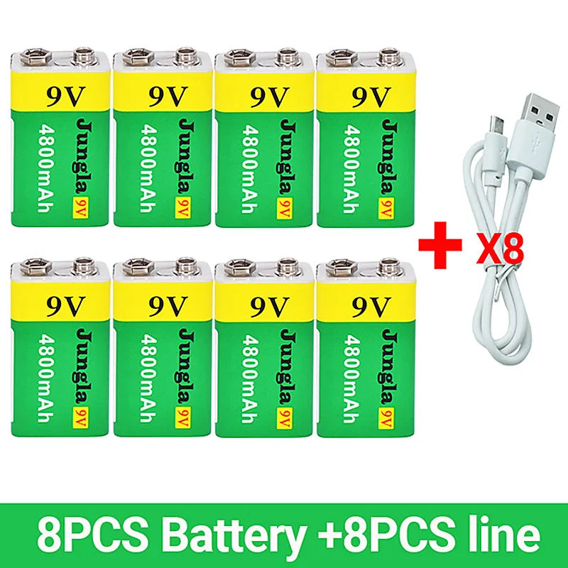 9V Li-ion Rechargeable Battery Micro USB Battery for Multimeter Microphone Toy Remote Control KTV Guitar Mobile Power Wholesale