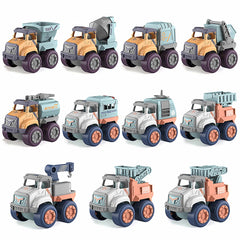 12 Types Of Car Toys For Baby Kids Engineering Truck Inertia Friction Power Car Boys Girls Early Learning Educational Toys Gifts